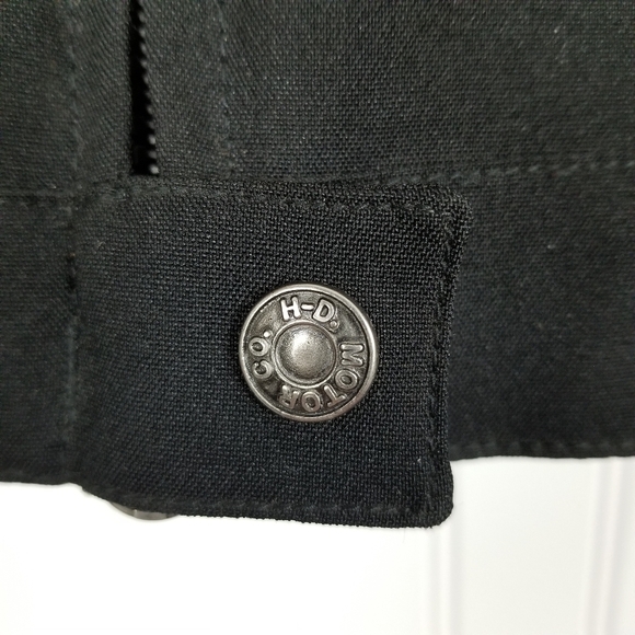 Harley Davidson Motorcycle Jacket Full Zip Black Embroidered Fire Red Gold Women - Picture 9 of 16